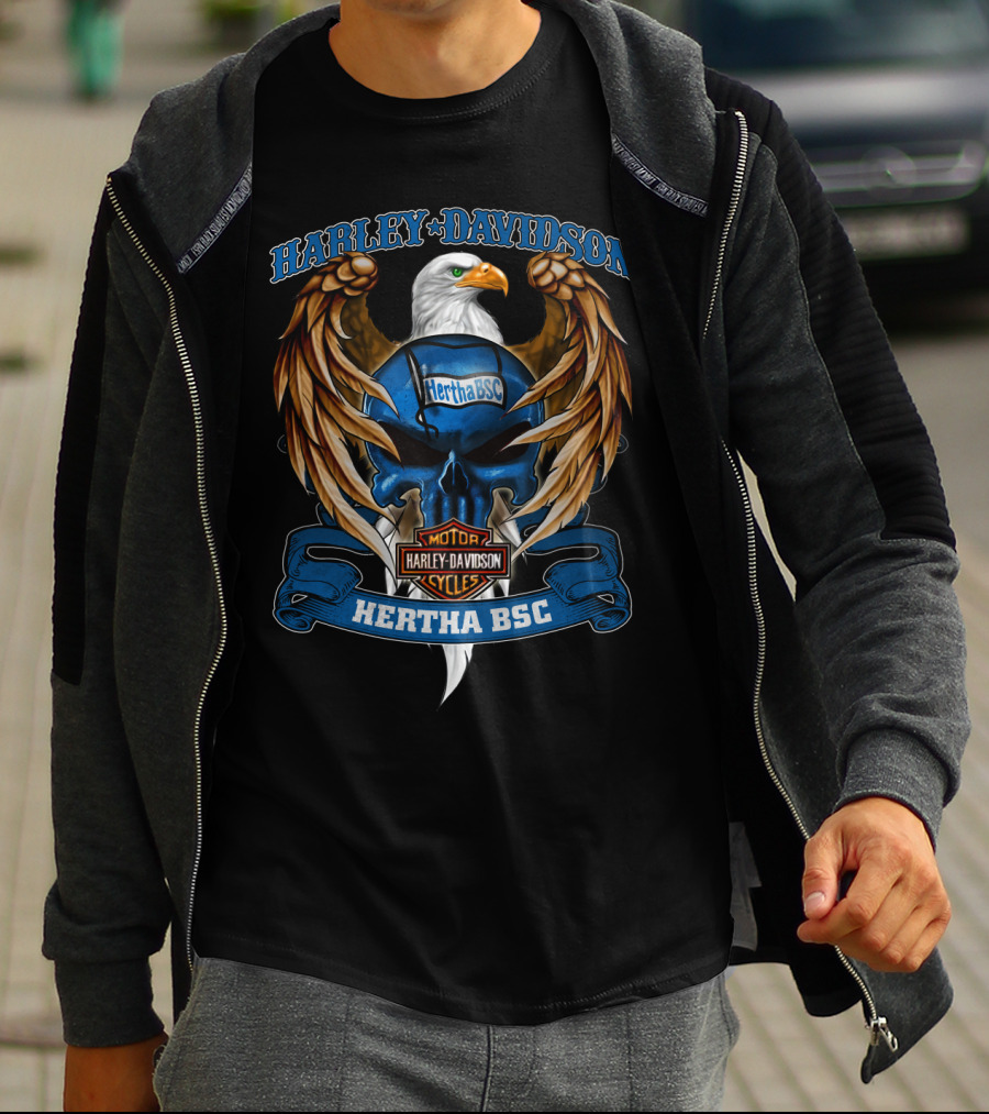 Harley Davidson Hertha Bsc Motor Cycles Bundesliga Eagle T-Shirt