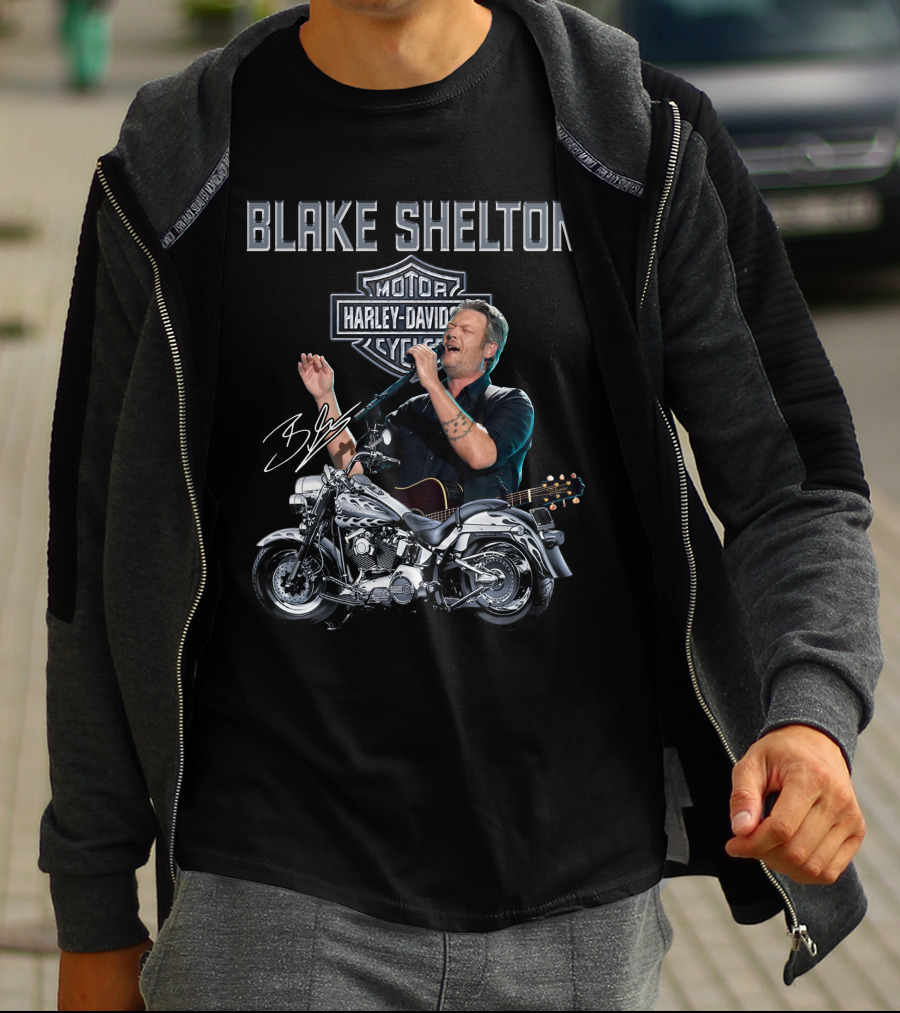 Blake Shelton Harley Davidson Motorcycles 129 Signature Edition T-Shirt
