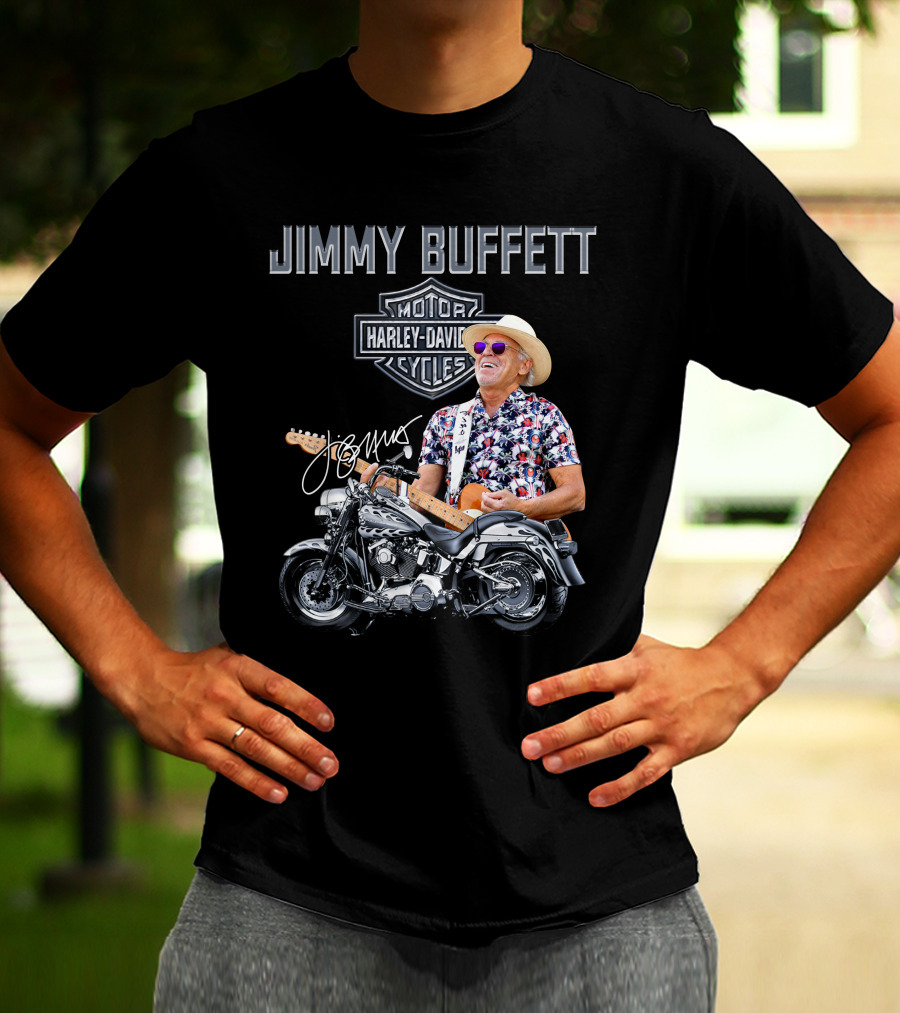 Jimmy Buffett Harley Davidson Motorcycles Vintage Style T-Shirt