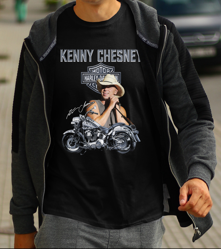 Kenny Chesney Harley Davidson Motorcycles 129 Signature T-Shirt