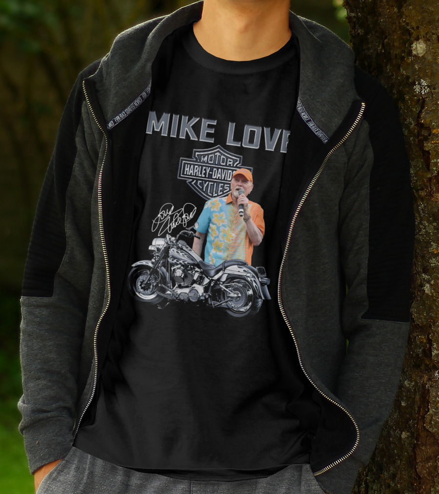 Mike Love Harley Davidson Motorcycle Signature T-Shirt