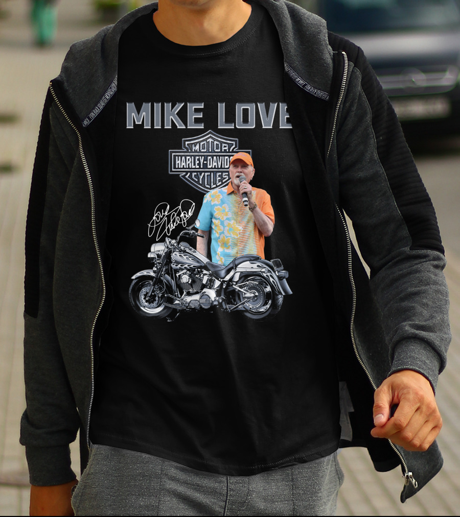 Mike Love Harley Davidson Motorcycle Signature T-Shirt