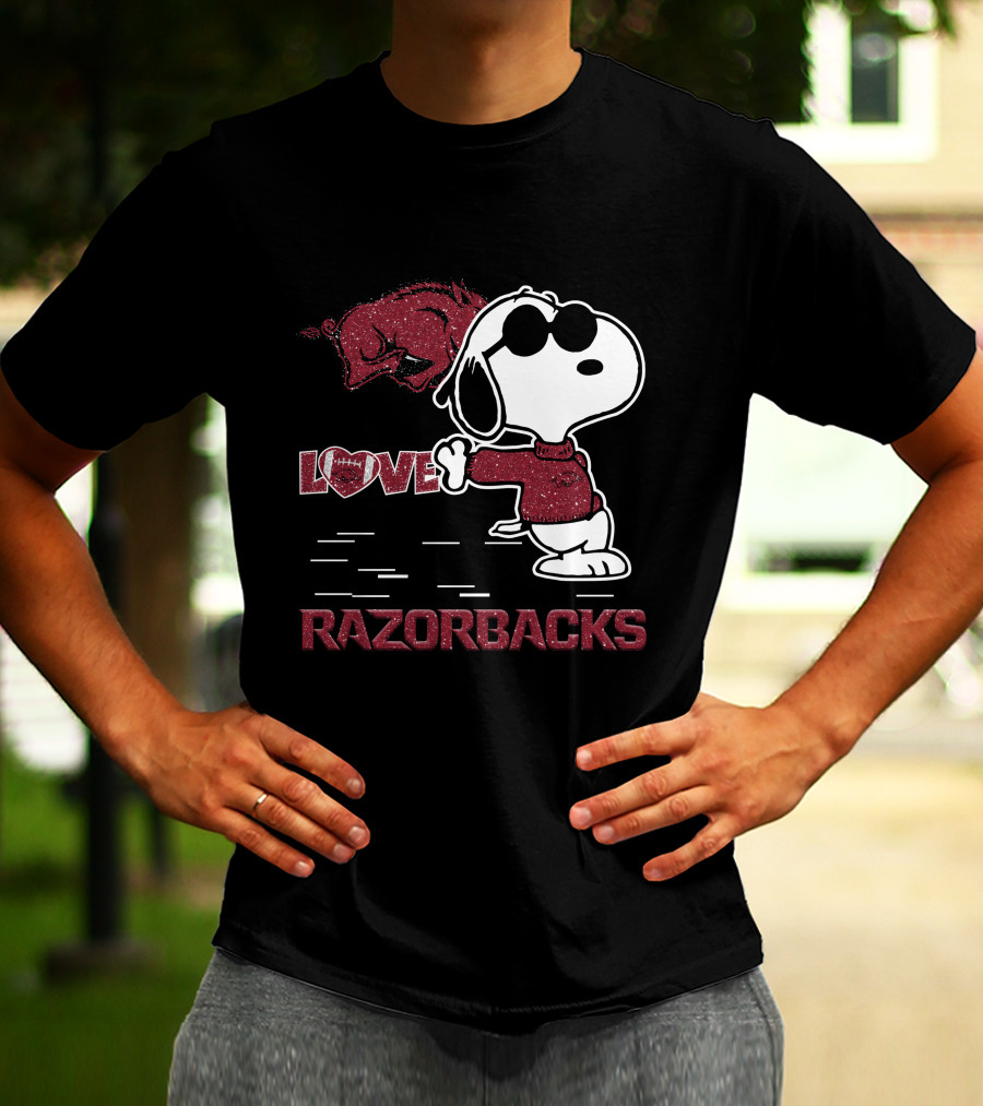 Snoopy Love Razorbacks Arkansas T-Shirt
