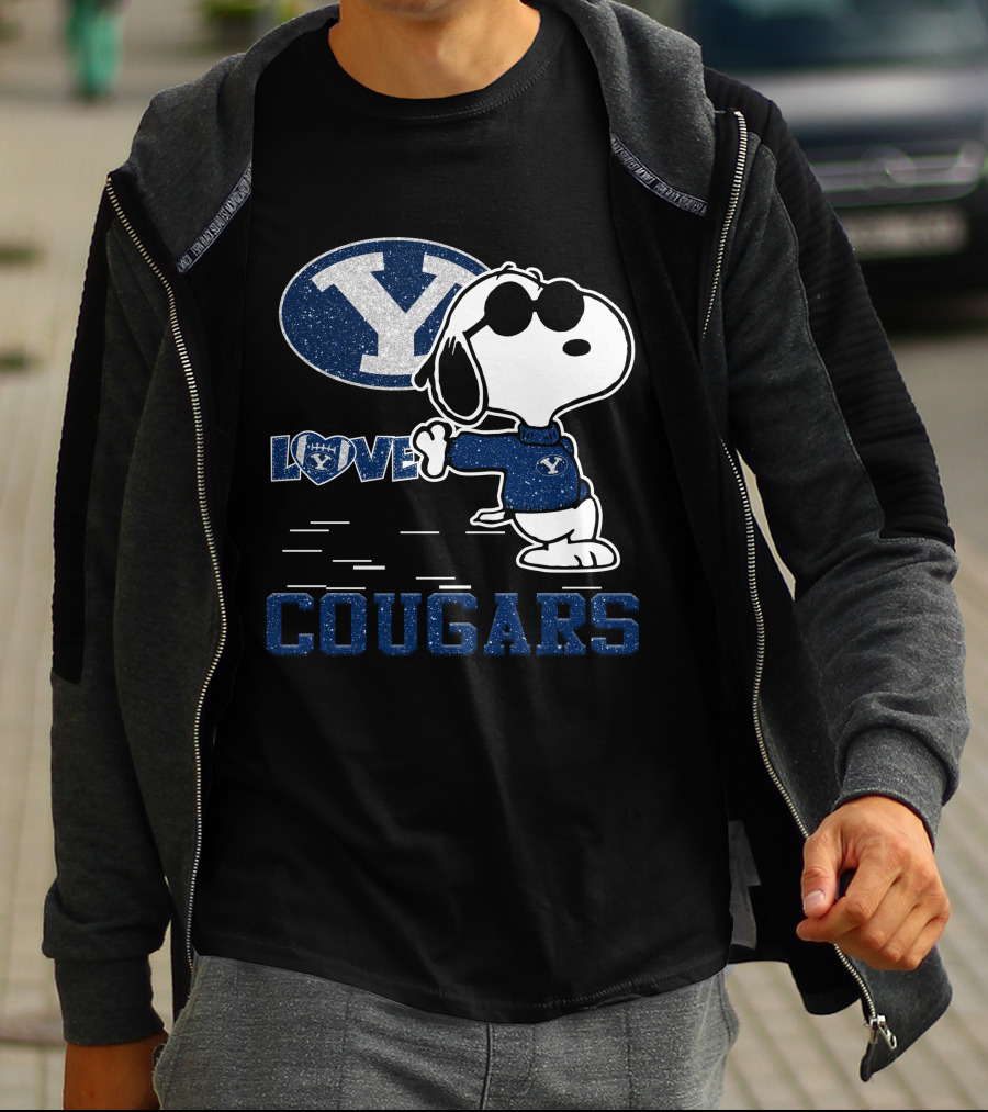 Love BYU Cougars Snoopy Y T-Shirt