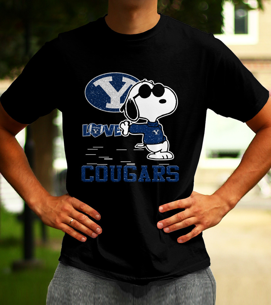 Love BYU Cougars Snoopy Y T-Shirt