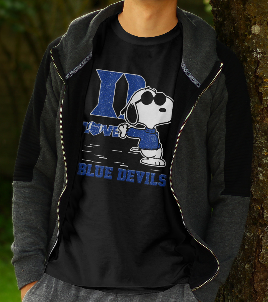 Snoopy Love Duke Blue Devils Peanuts Fan T-Shirt