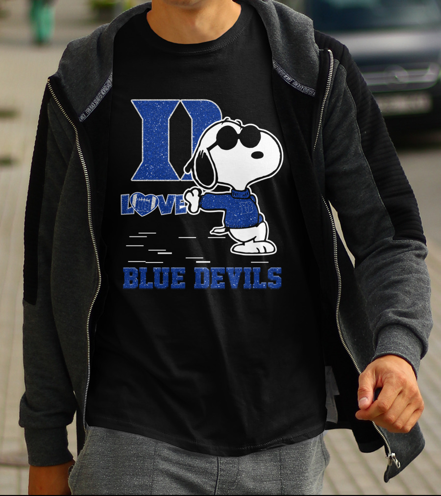 Snoopy Love Duke Blue Devils Peanuts Fan T-Shirt