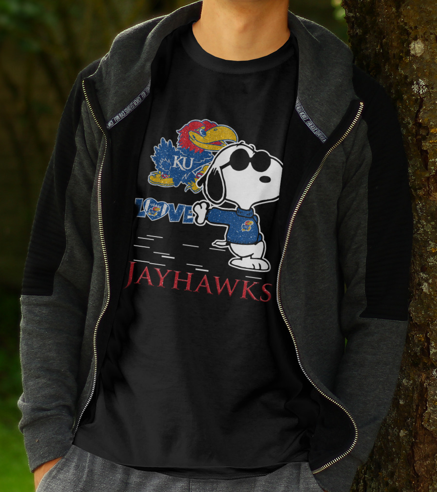 Snoopy KU Love Jayhawks T-Shirt