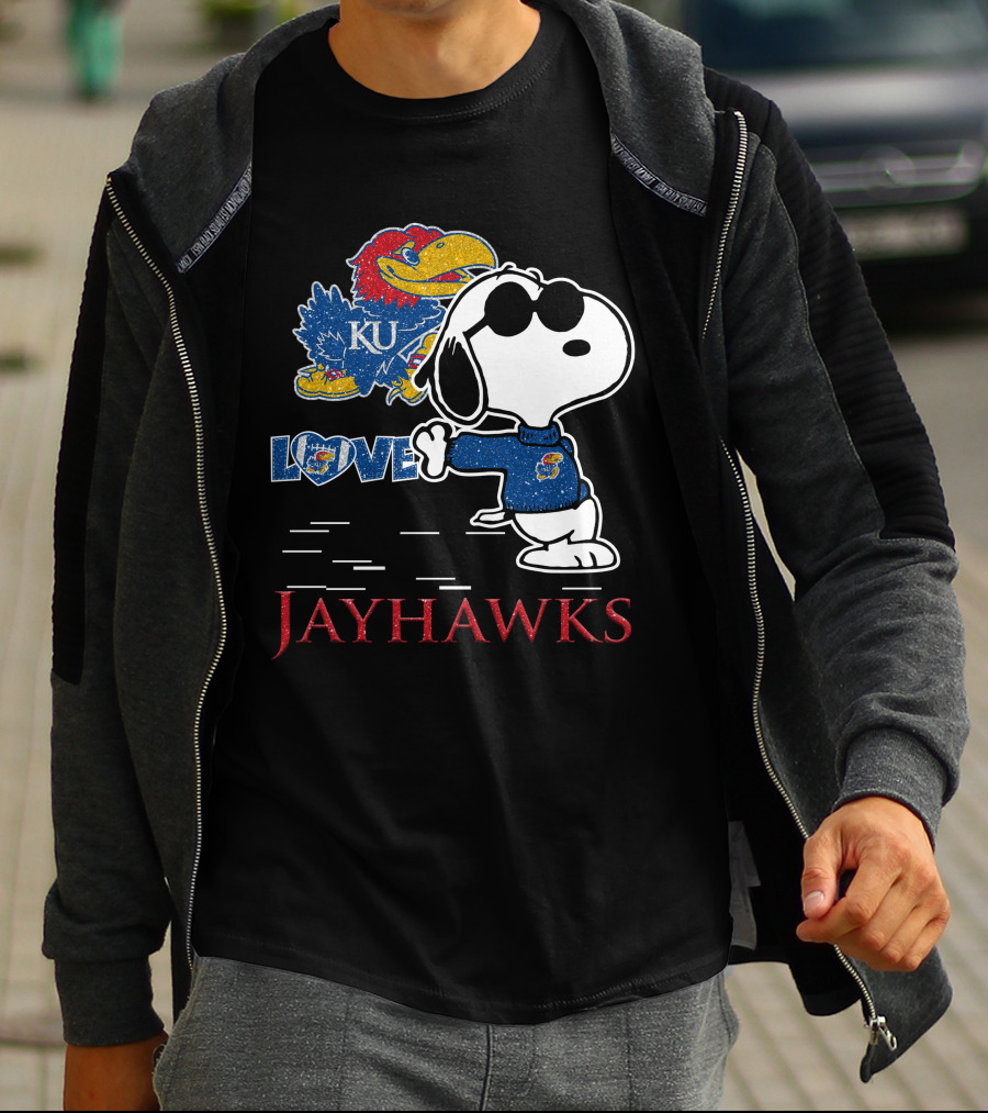 Snoopy KU Love Jayhawks T-Shirt
