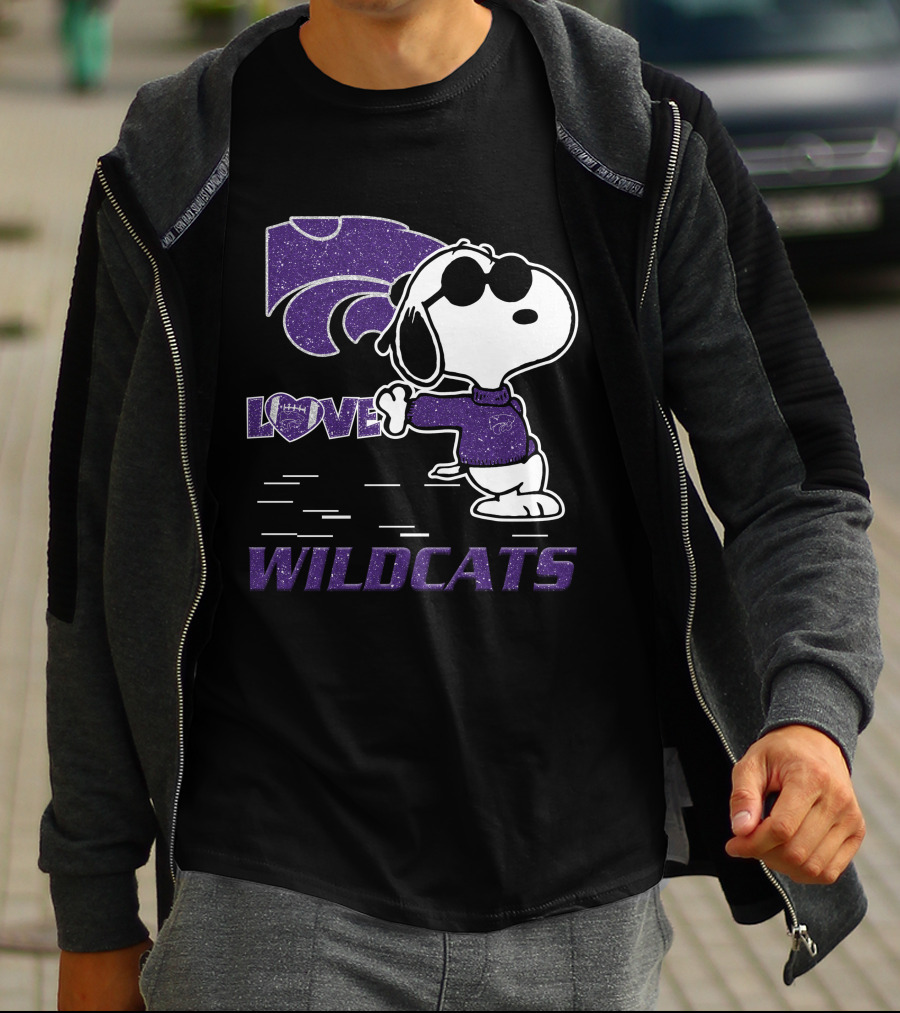 Snoopy Love Kansas State Wildcats Peanuts T-Shirt