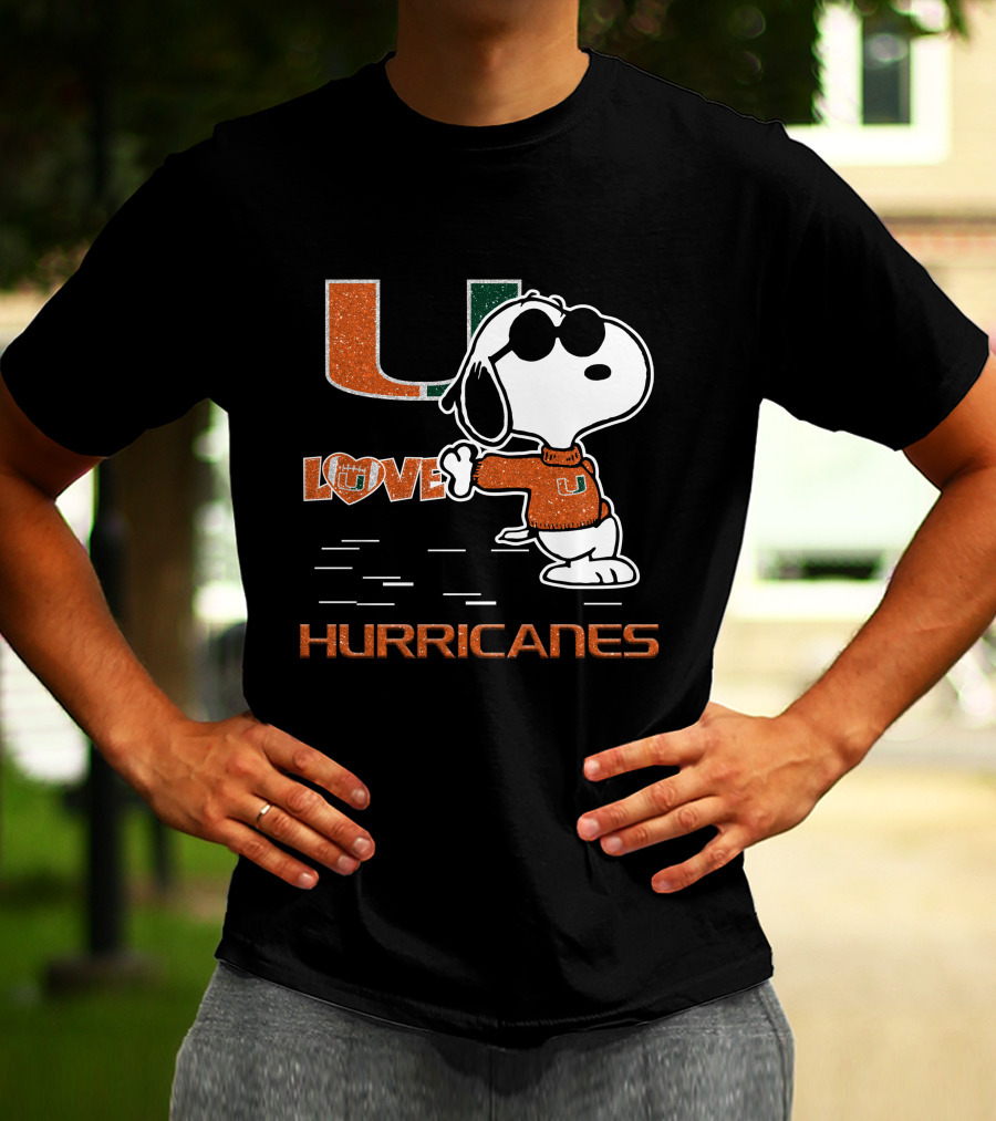 Snoopy Love Miami Hurricanes U T-Shirt