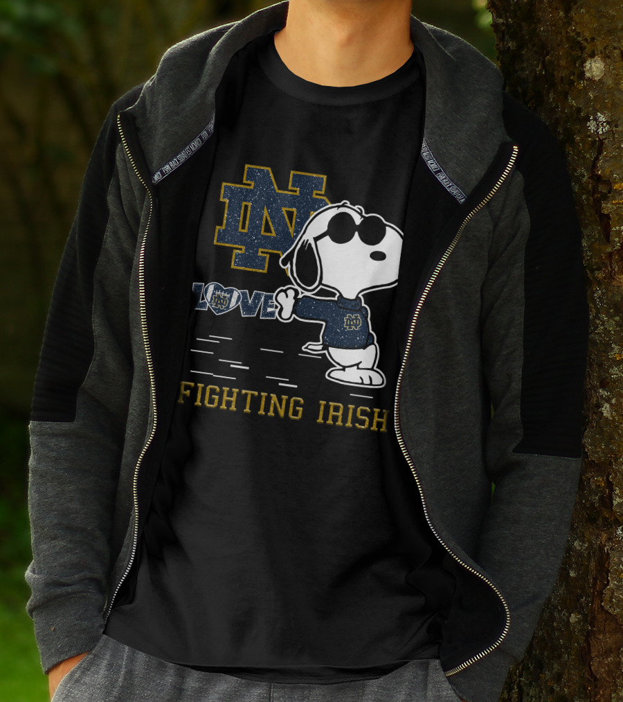 Snoopy ND Love Fighting Irish T-Shirt