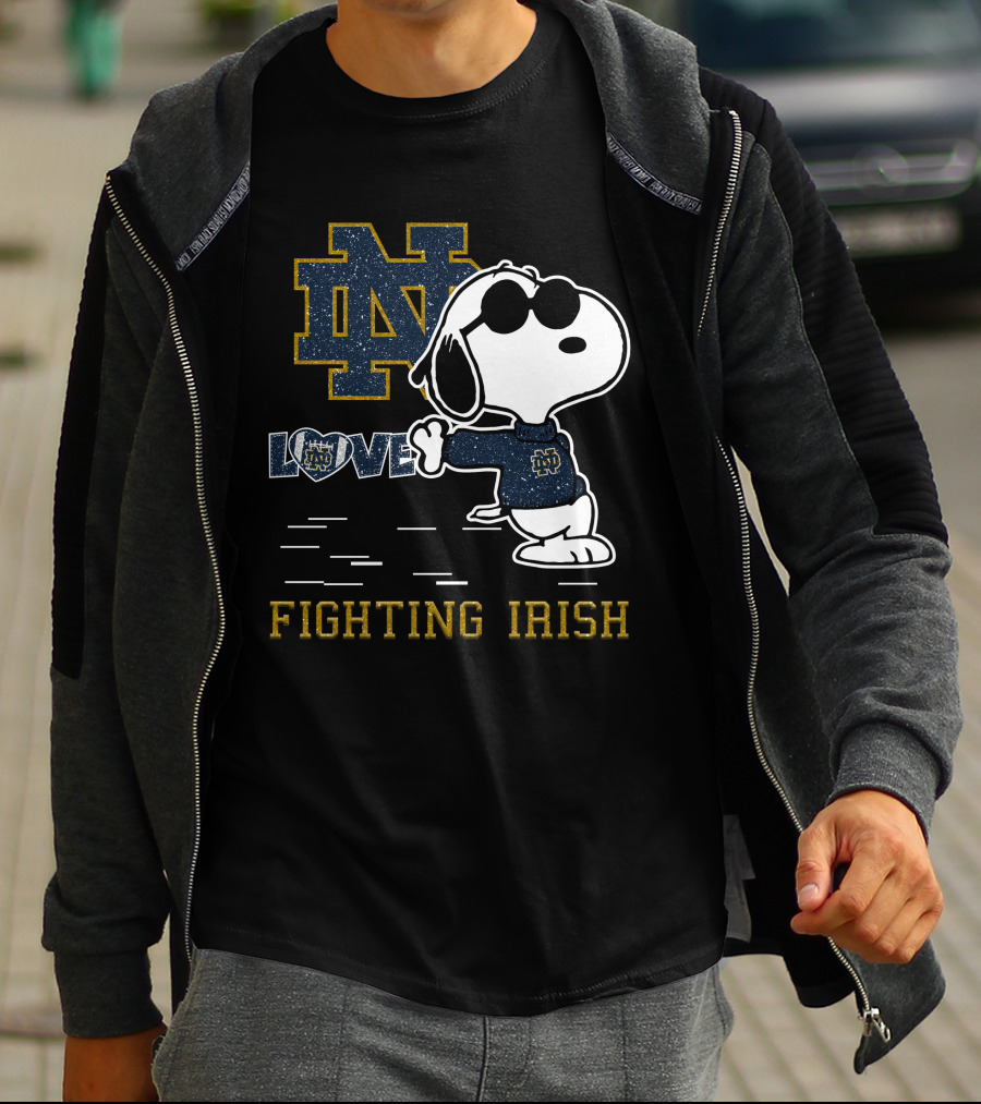 Snoopy ND Love Fighting Irish T-Shirt