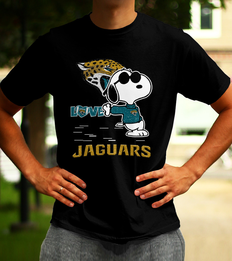 Snoopy Love Jacksonville Jaguars Jaguars T-Shirt