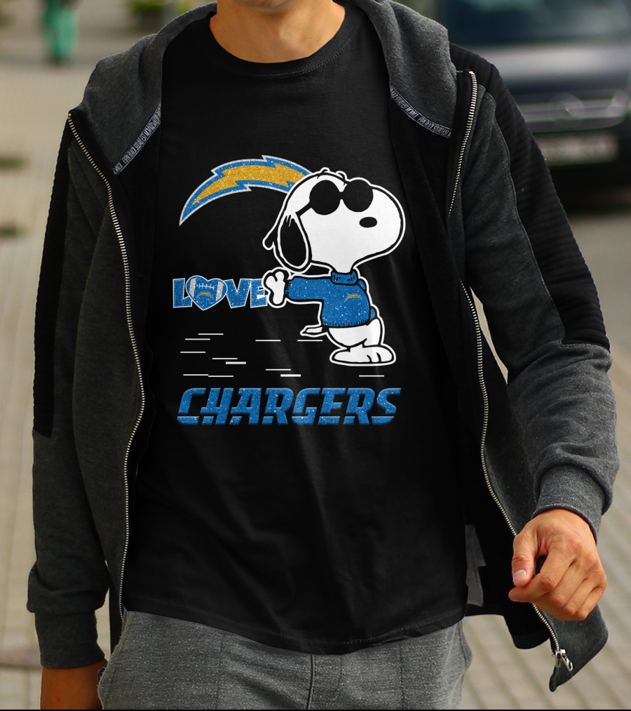 Snoopy Love Chargers Los Angeles T-Shirt