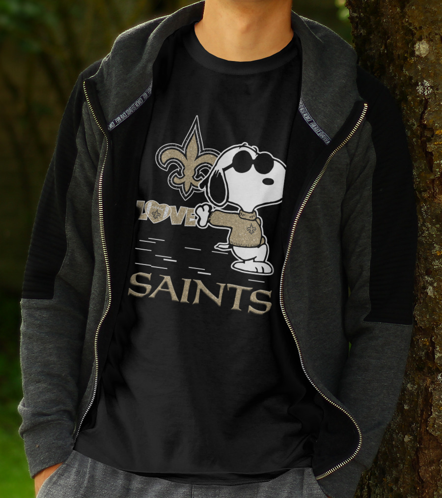 Snoopy Love New Orleans Saints Fleur-de-Lis T-Shirt