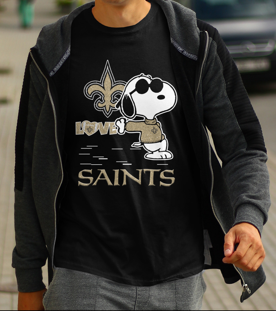Snoopy Love New Orleans Saints Fleur-de-Lis T-Shirt