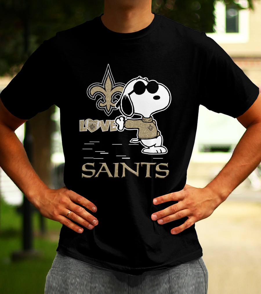 Snoopy Love New Orleans Saints Fleur-de-Lis T-Shirt