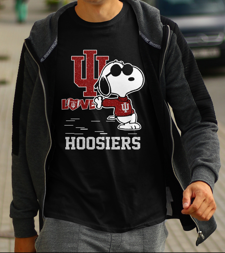 Snoopy IU Love Indiana Hoosiers T-Shirt