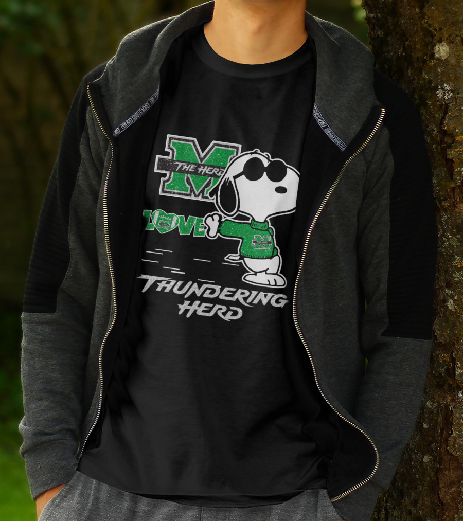 Snoopy Love Marshall The Herd Thundering Herd T-Shirt