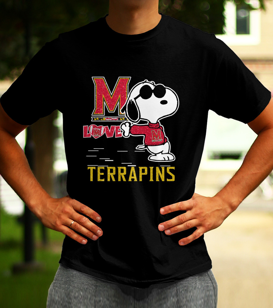 Snoopy Maryland Terrapins Love M T-Shirt