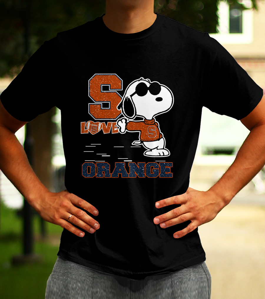 Snoopy Love Syracuse Orange Football T-Shirt