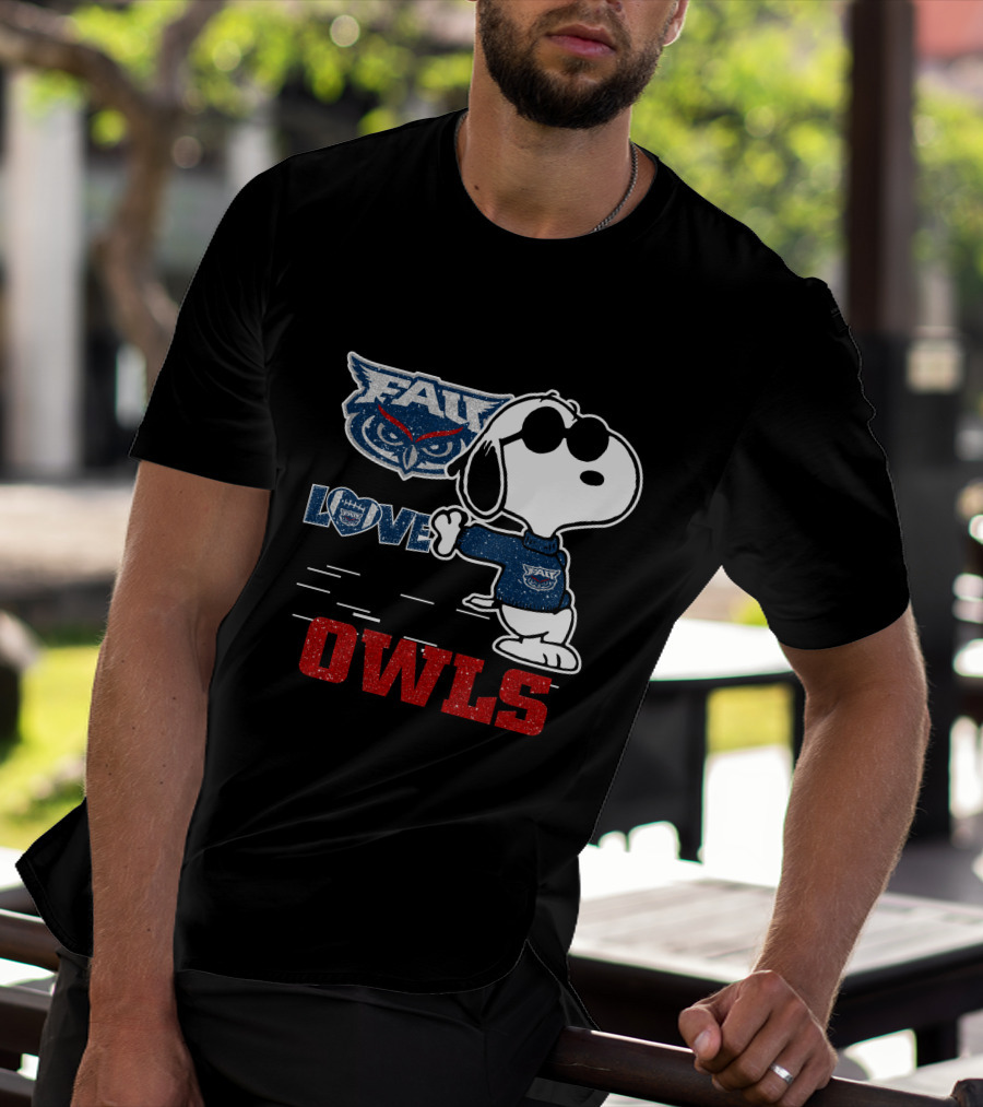 Snoopy Love FAU Owls Football T-Shirt