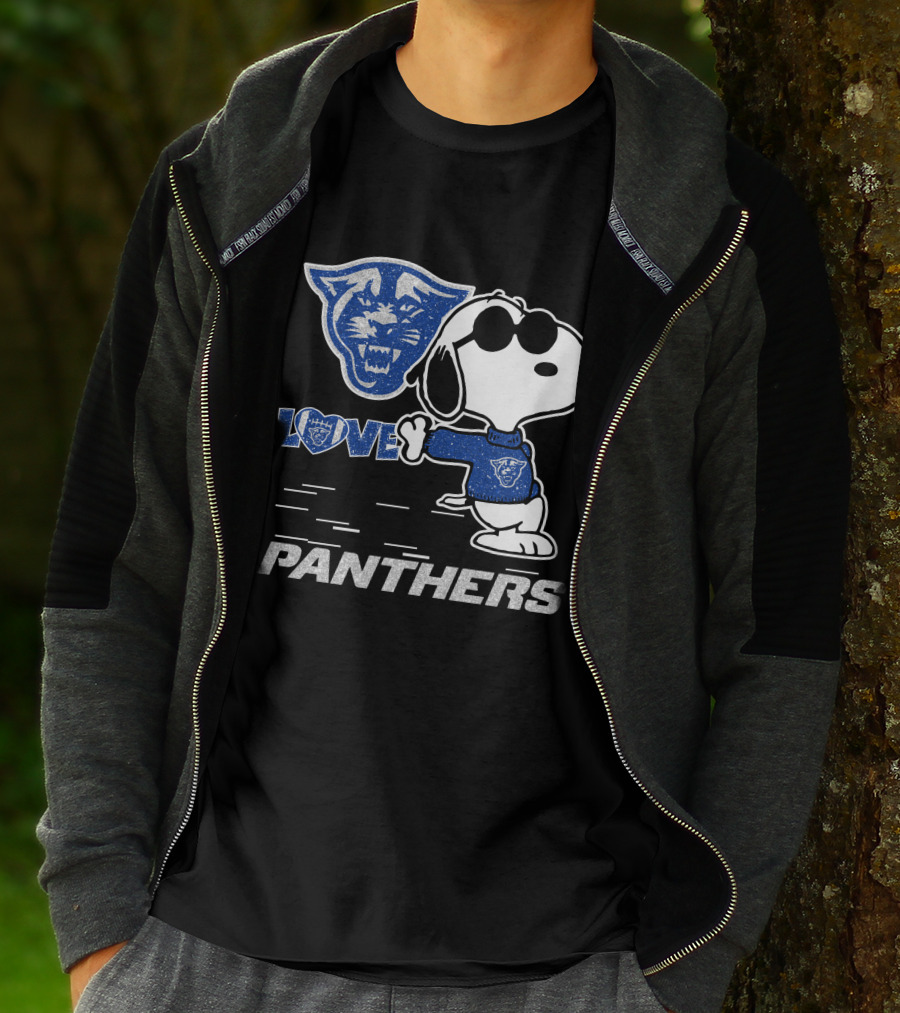 Snoopy Love Georgia State Panthers Football Fan Gear T-Shirt