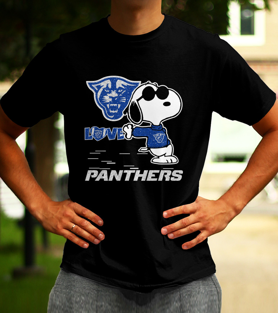 Snoopy Love Georgia State Panthers Football Fan Gear T-Shirt