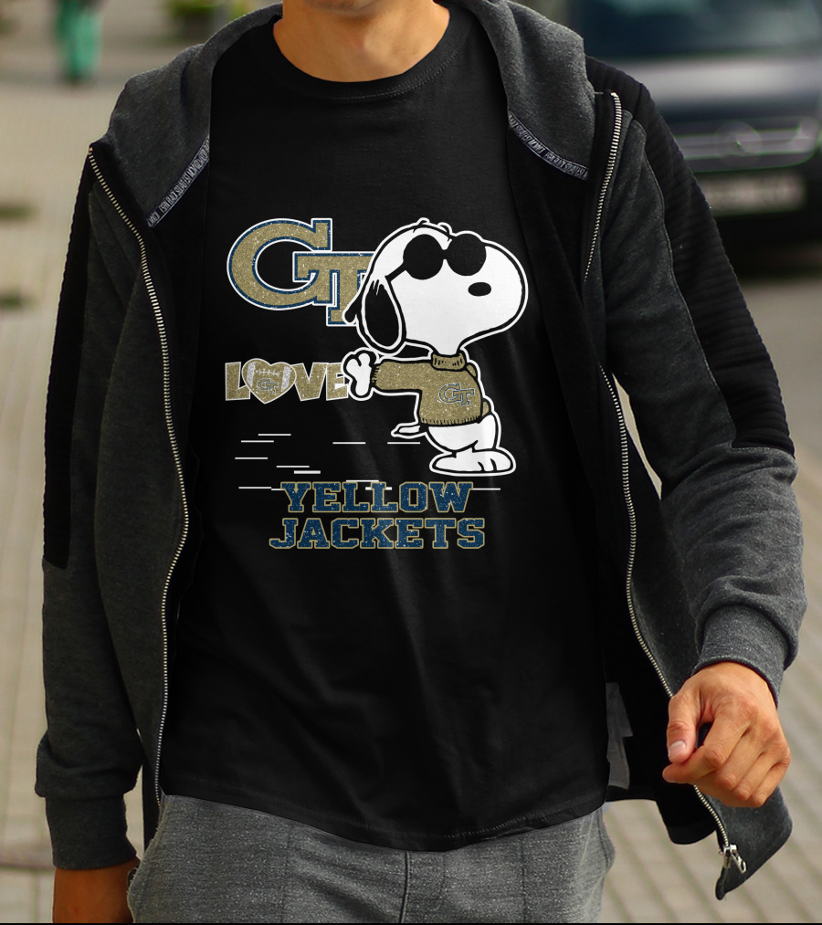 GT Snoopy Love Georgia Tech Yellow Jackets T-Shirt