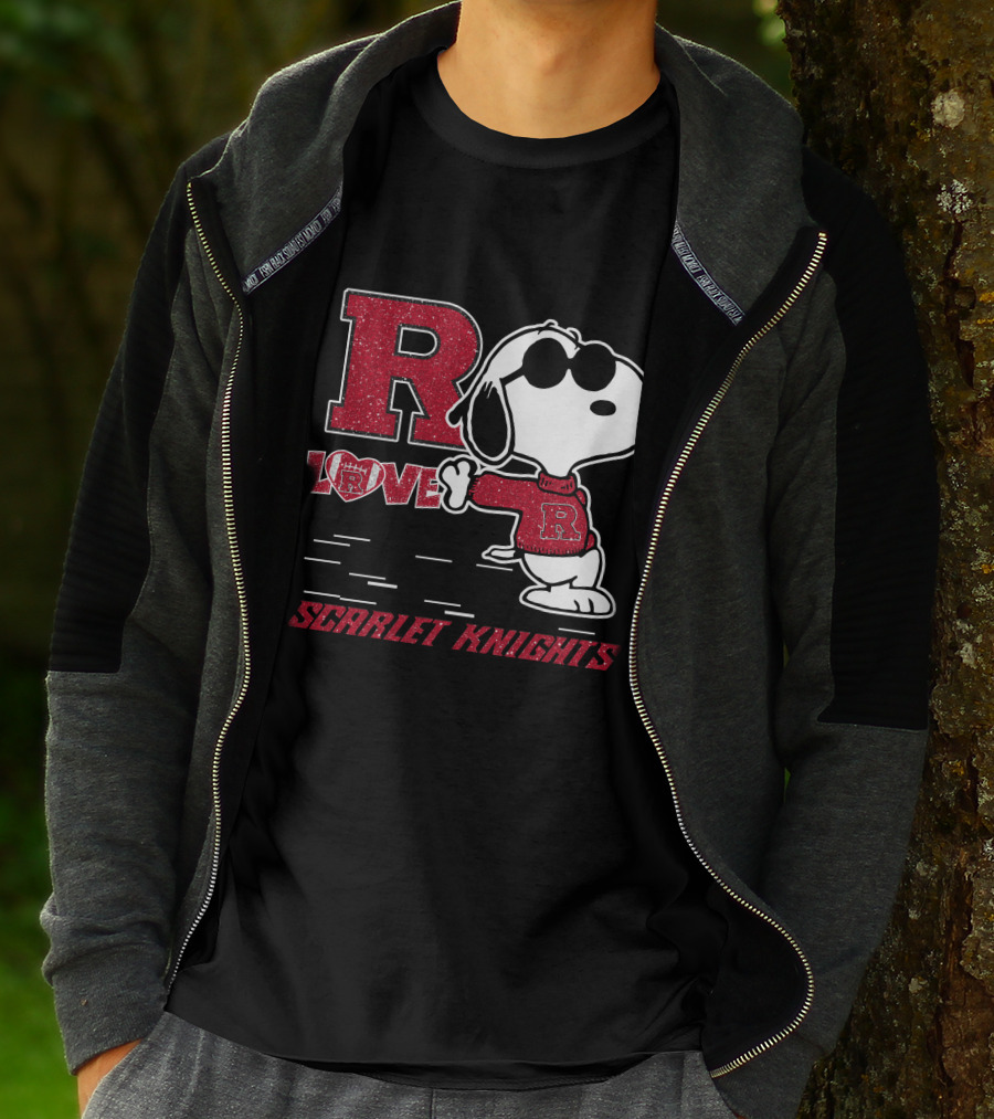 R Snoopy Love Scarlet Knights T-Shirt
