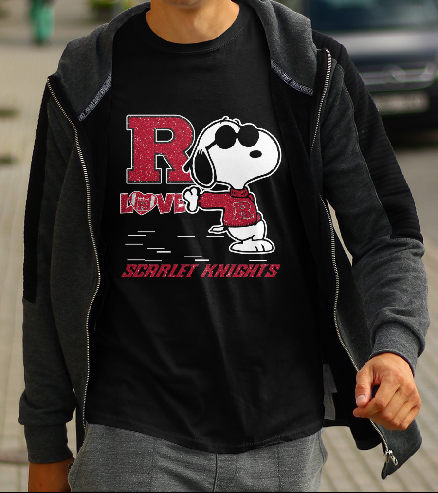 R Snoopy Love Scarlet Knights T-Shirt