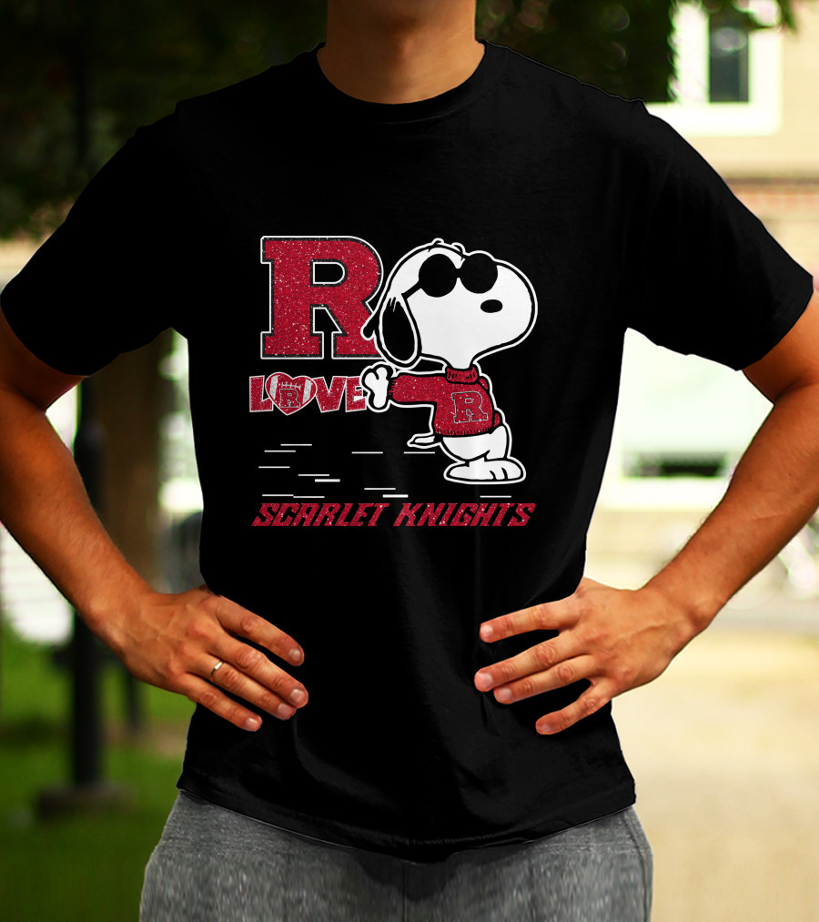 R Snoopy Love Scarlet Knights T-Shirt