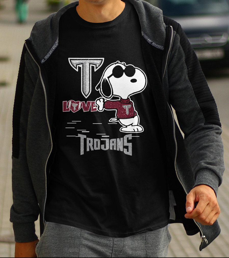 Snoopy Love T Troy Trojans T-Shirt