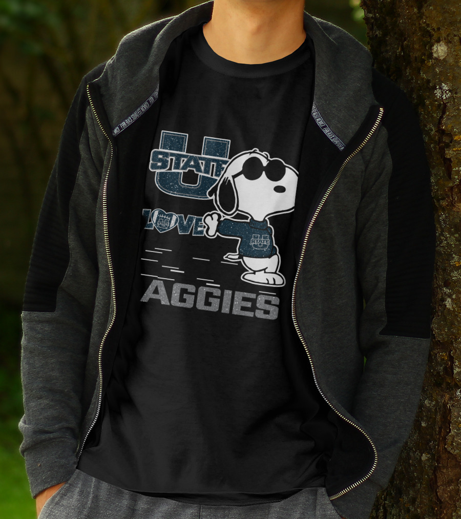 Snoopy State Love Utah Aggies T-Shirt