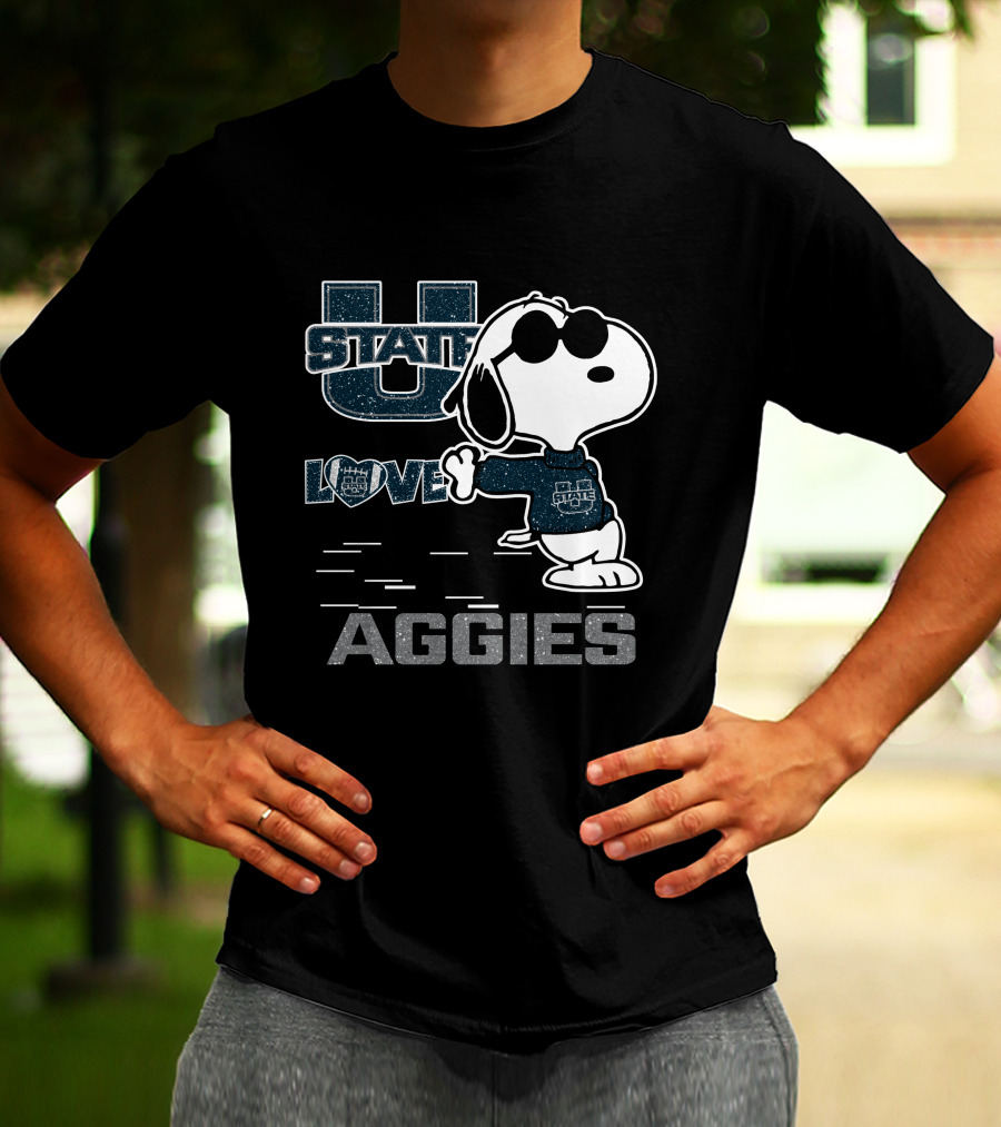 Snoopy State Love Utah Aggies T-Shirt