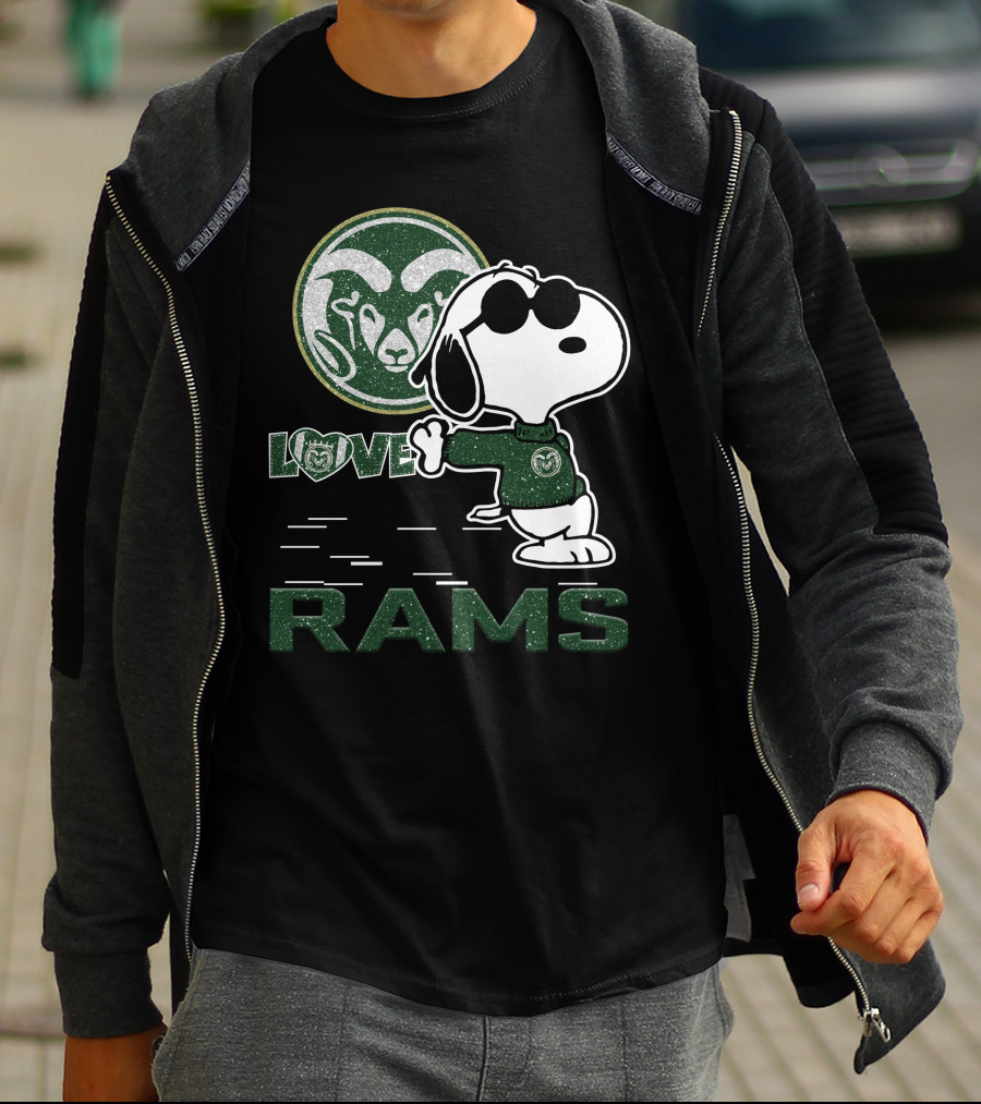 Snoopy Love Colorado State Rams Peanuts Sports Team Spirit T-Shirt