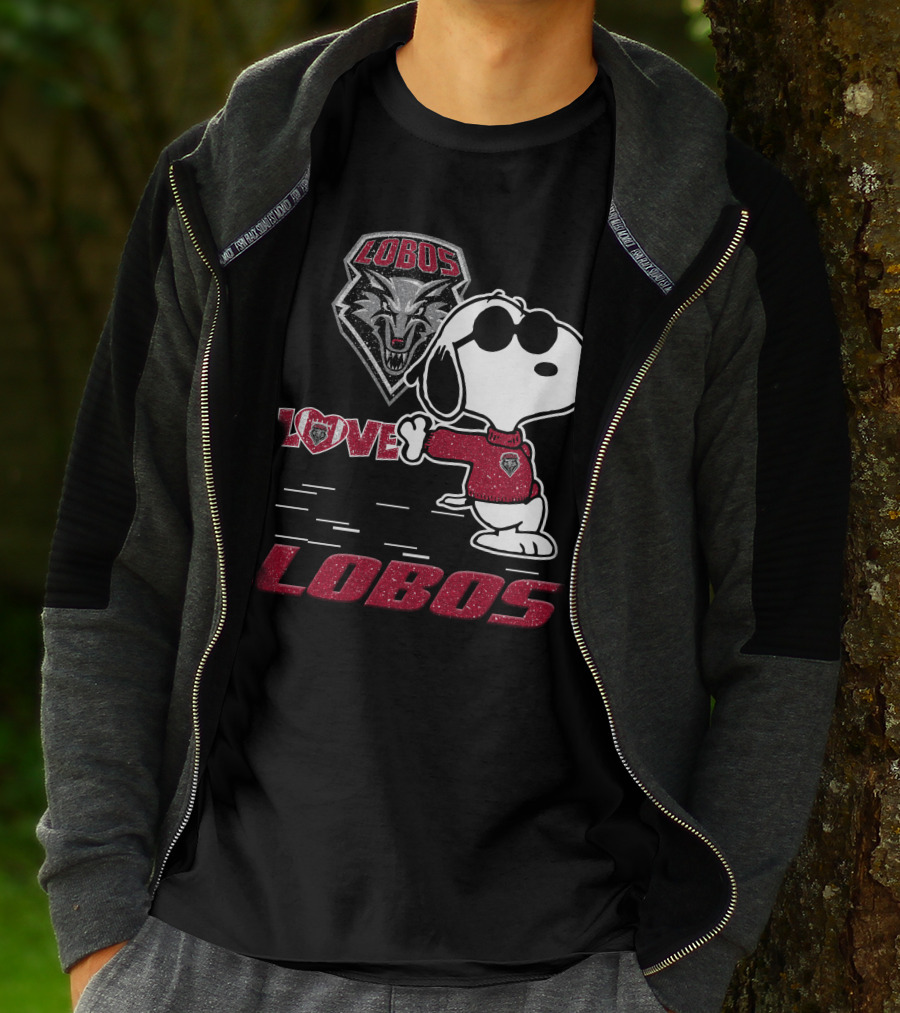 Snoopy Love New Mexico Lobos Wolf T-Shirt