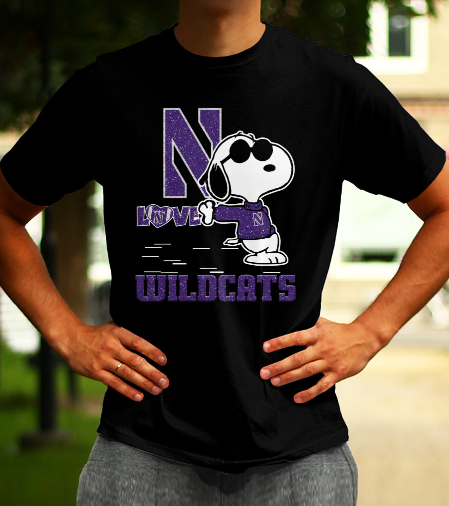 Snoopy Love N Northwestern Wildcats T-Shirt