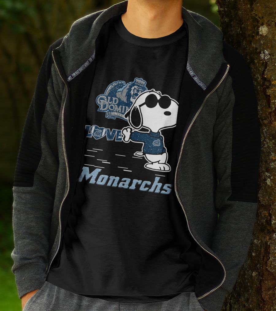 Snoopy Love For Old Dominion University Monarchs T-Shirt