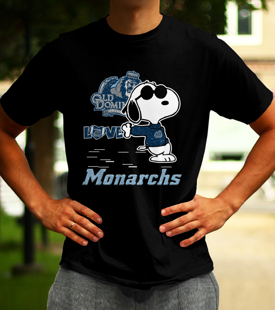 Snoopy Love For Old Dominion University Monarchs T-Shirt