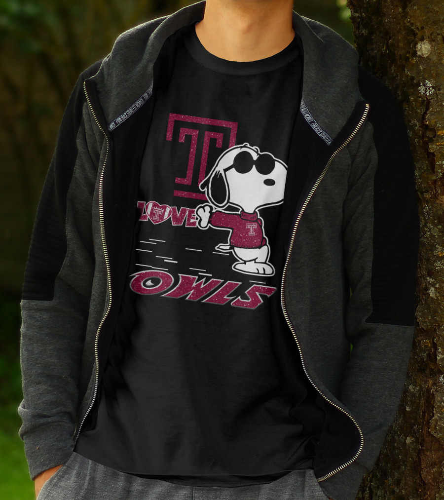 Snoopy Temple Owls Love T Sports T-Shirt