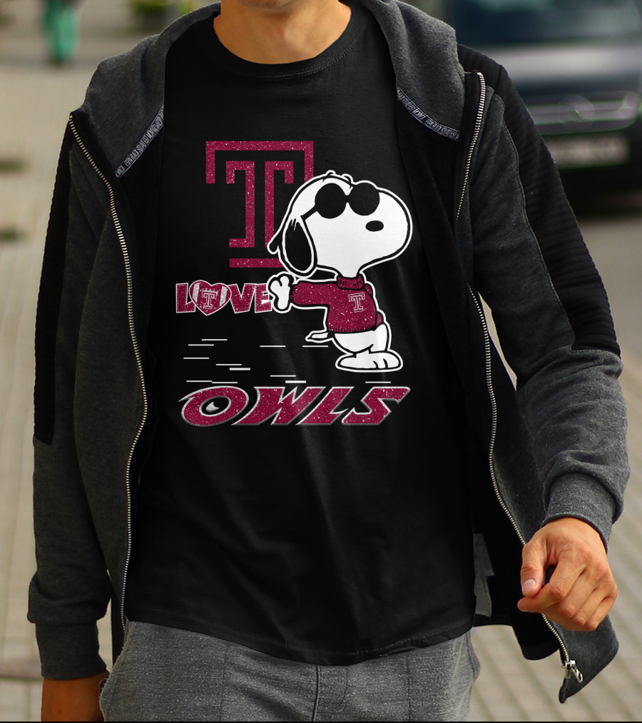 Snoopy Temple Owls Love T Sports T-Shirt