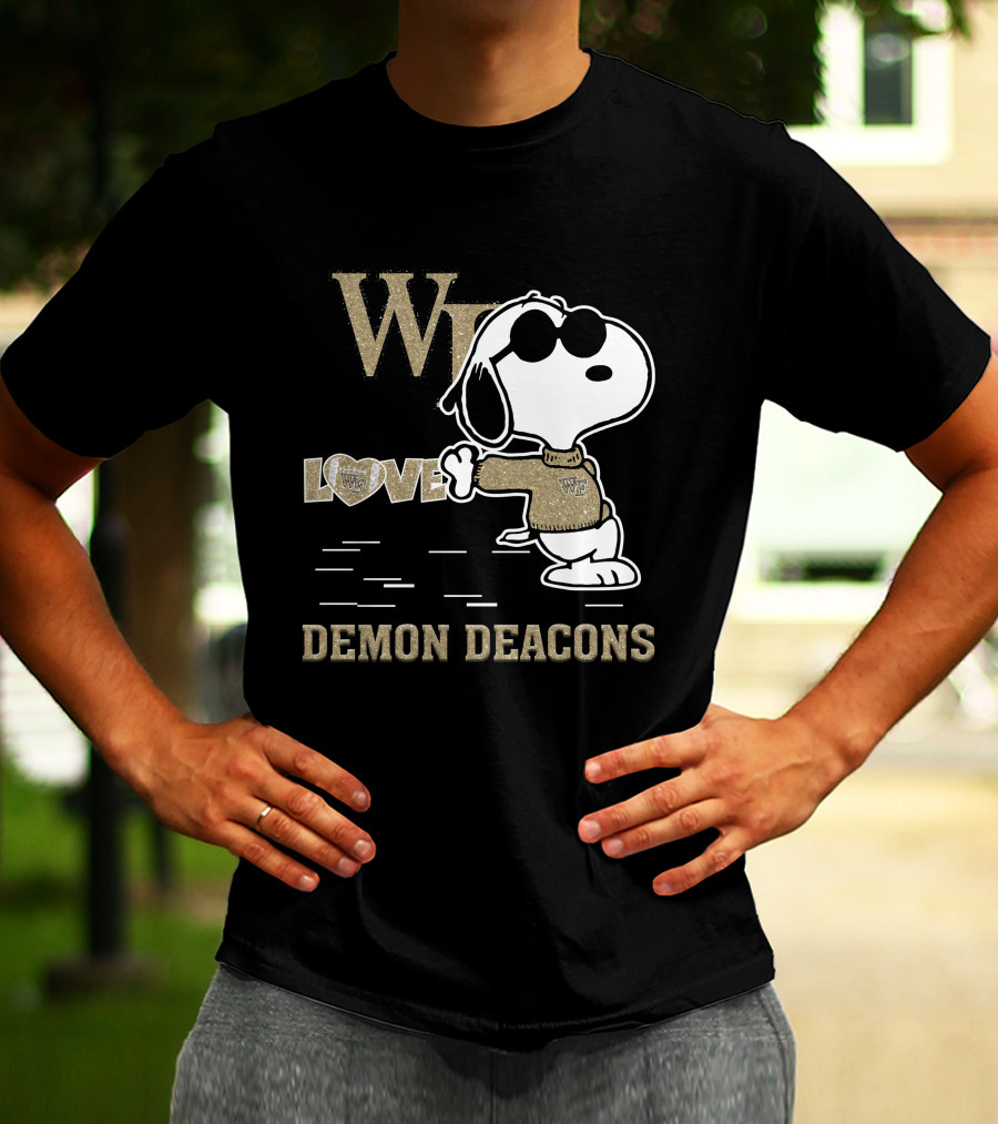 Snoopy Love Wake Forest Demon Deacons WD T-Shirt