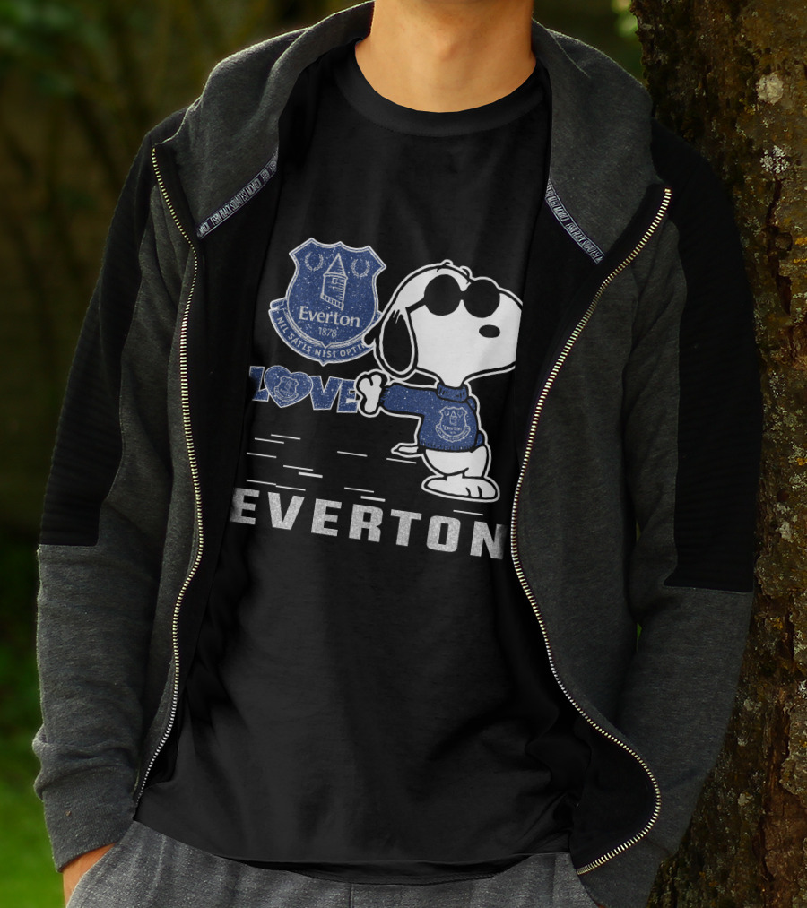 Snoopy Love Everton Fc 1878 Badge And Slogan T-Shirt