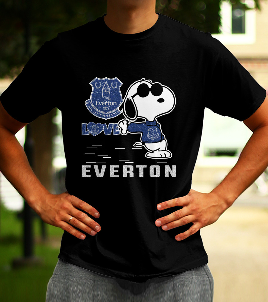 Snoopy Love Everton Fc 1878 Badge And Slogan T-Shirt