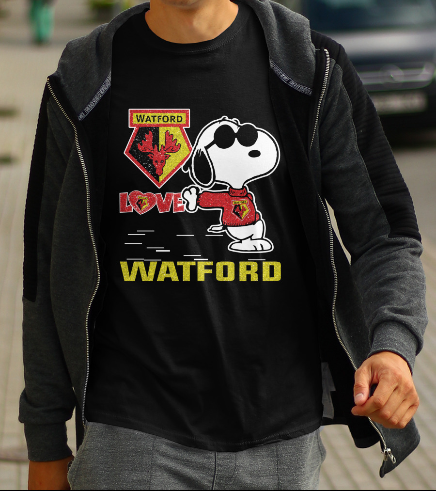 Snoopy Love Watford Fc Football Fan T-Shirt
