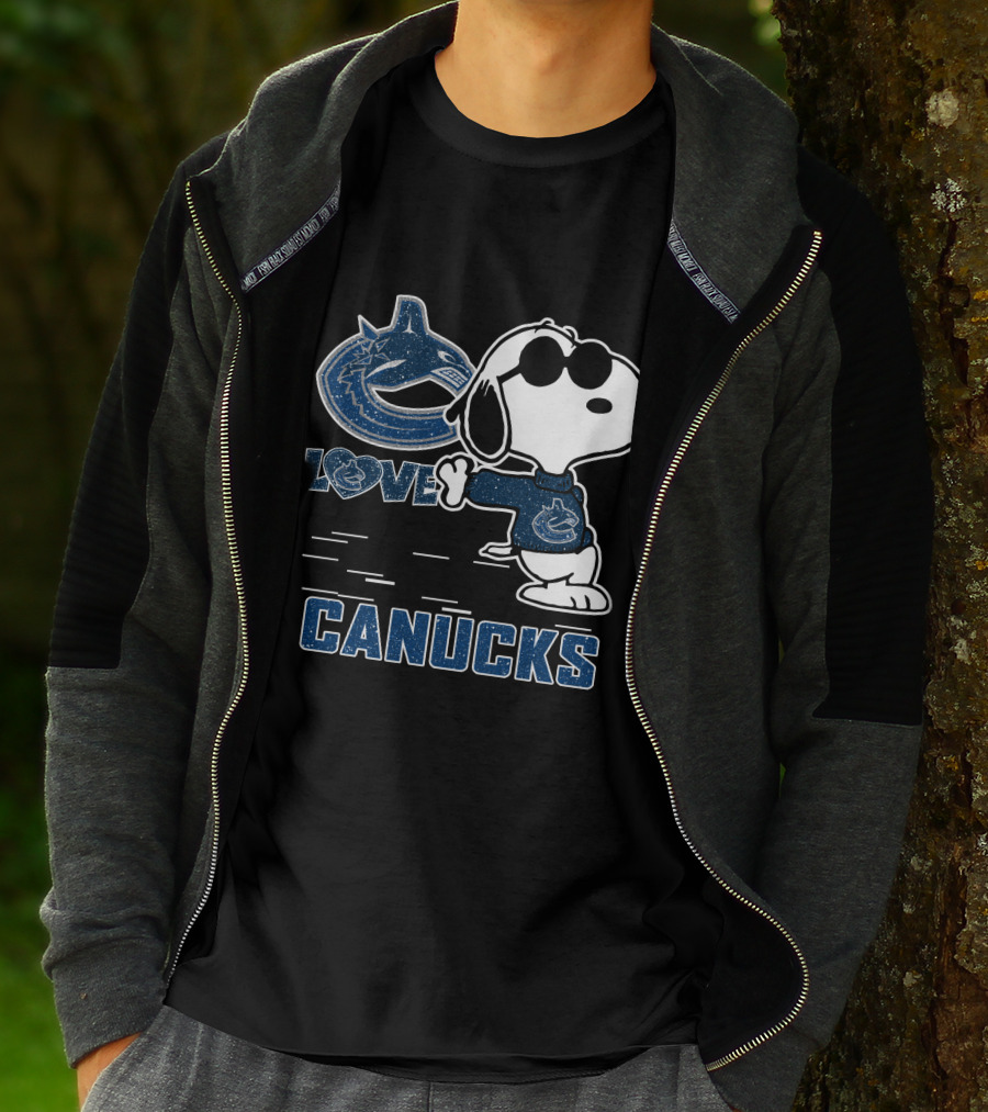 Snoopy Canucks Love Vancouver Peanuts Hockey T-Shirt
