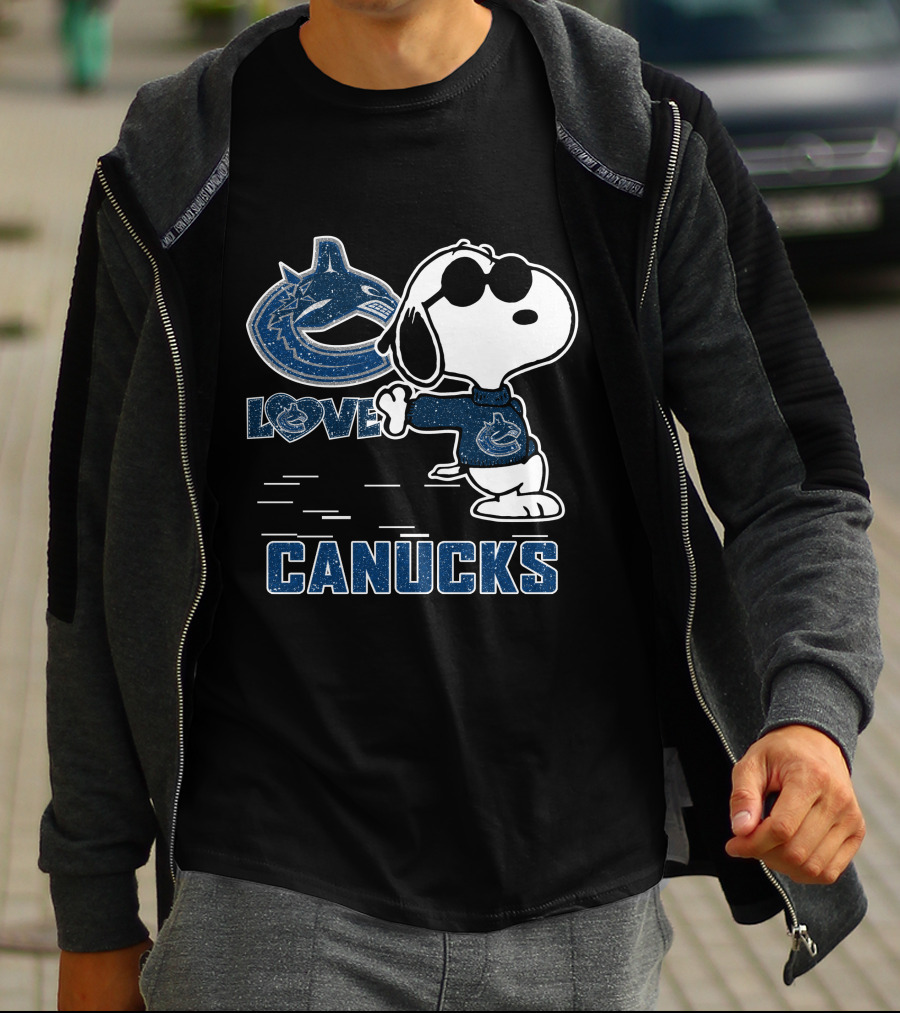 Snoopy Canucks Love Vancouver Peanuts Hockey T-Shirt