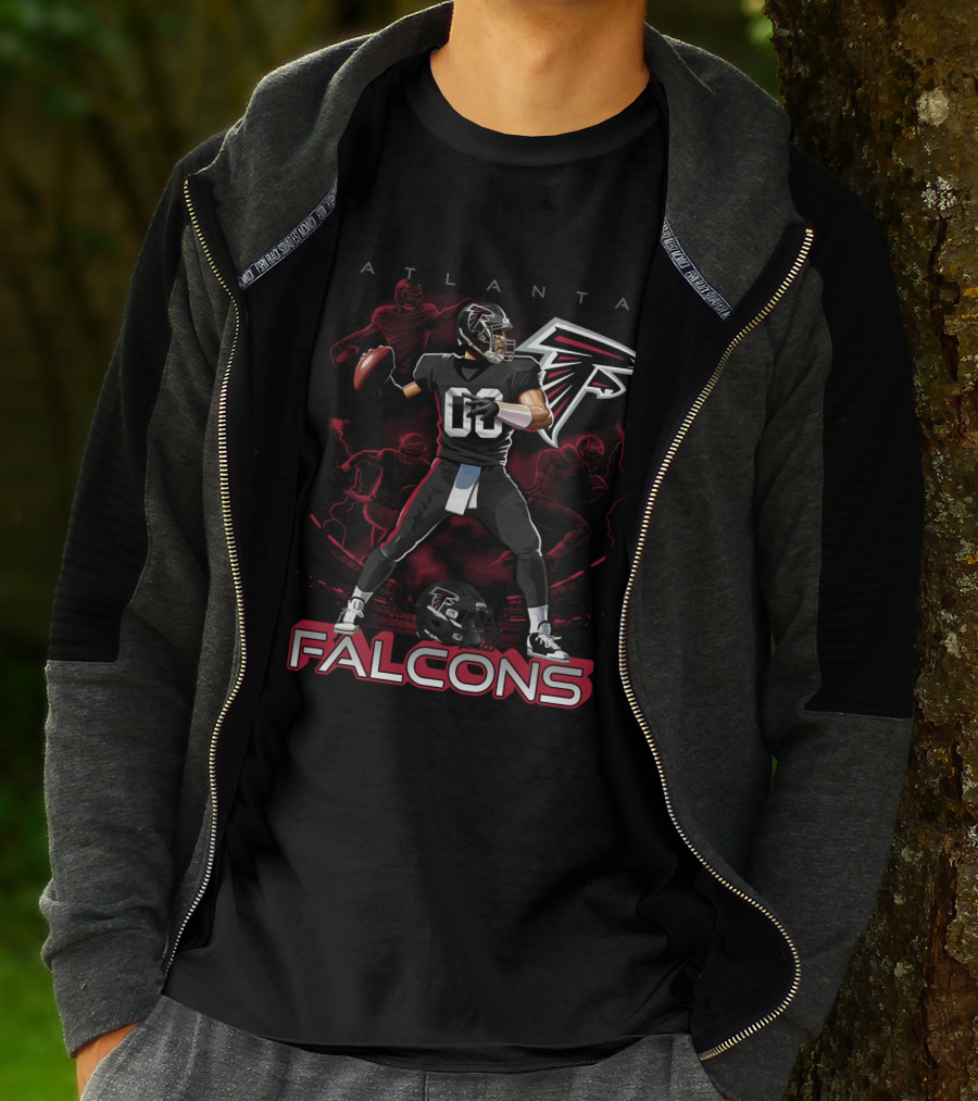 Atlanta Falcons Football Player Action With Helmet T-Shirt